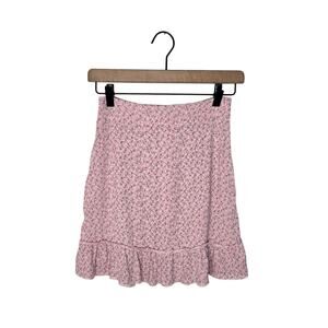 BRANDY MELVILLE Skirt Micro Floral Print Pink Size Small